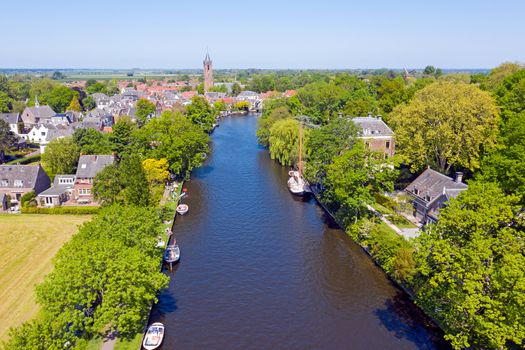 Aerial from the village Loenen aan de Vecht in the Netherlands