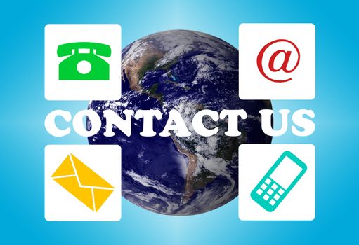 Website and internet contact us concept, customer service, Elements of this Image Furnished by NASA