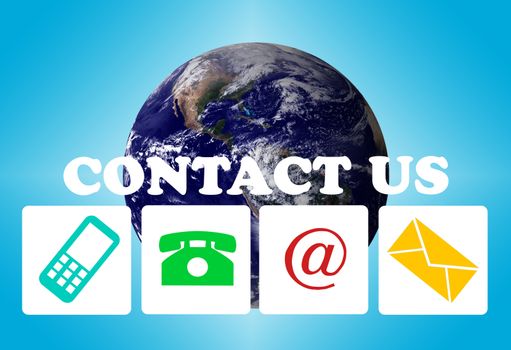 Website and internet contact us concept, customer service, Elements of this Image Furnished by NASA