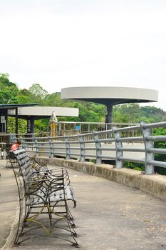 KOTA KINABALU, MY - JUNE 21: Signal Hill observatory deck platform and benches on June 21, 2016 in Kota Kinabalu, Malaysia.