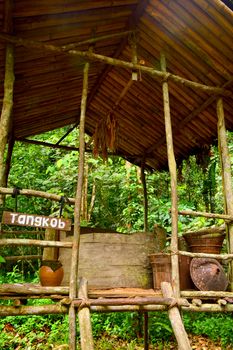 SABAH, MY - JUNE 21: Mari Mari Cultural Village tangkob (grainery) house on June 21, 2016 in Sabah, Malaysia. Mari Mari Village operates as a museum that preserves Borneo's knowledge, history,culture and tradition.