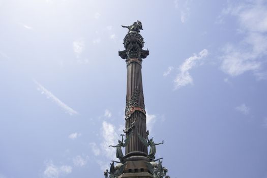 Statue and column detail in honor of Christopher Columbus trip to America.