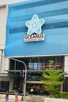 KOTA KINABALU, MY - JUNE 21: Oceanus Waterfront mall facade on June 21, 2016 in Kota Kinabalu, Malaysia. 