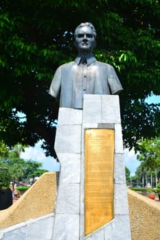 MANILA, PH - JULY 6: President Diosdado Macapagal head bust statue on July 6, 2016 in Manila, Philippines.