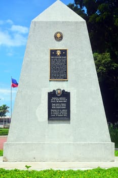 MANILA, PH - JULY 6: Execution site marker at Rizal park on July 6, 2016 in Manila, Philippines.