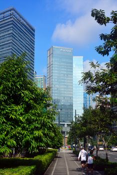 TAGUIG, PH - OCT. 1: Ascott facade on October 1, 2016 in Bonifacio Global City, Taguig, Philippines. The Ascott Limited is the world's largest international serviced residence owner-operator