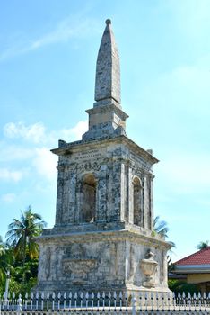 CEBU, PH - OCT. 8: Magellan marker on October 8, 2016 in Lapu Lapu City, Cebu, Philippines. The Magellan Marker was erected in 1866 to mark the spot where the great explorer died.