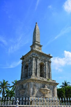 CEBU, PH - OCT. 8: Magellan marker on October 8, 2016 in Lapu Lapu City, Cebu, Philippines. The Magellan Marker was erected in 1866 to mark the spot where the great explorer died.