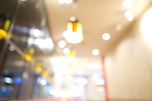 Backdrop In A Restaurant In A Mall Blurred Orange And Yellow.