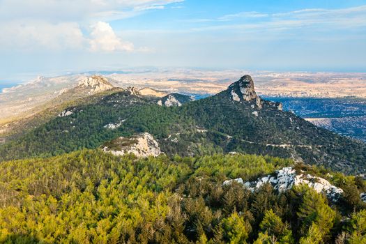 Kyrenia mountains ridge panorama view. Northern Cyprus