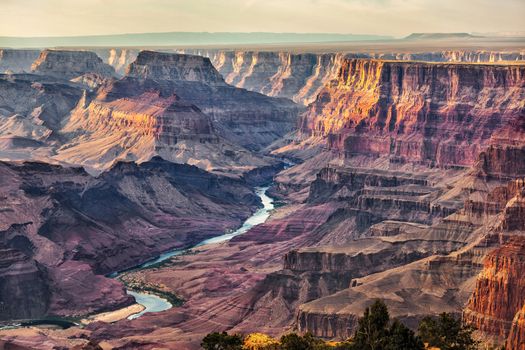 View of Grand Canyon landscape nature with colorado river.