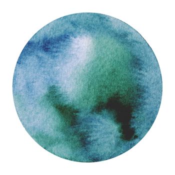 Abstract watercolor hand painting in circle shape for the text message background. Colorful splashing in the paper. Perfect for branding, greetings, websites, digital media, invites, weddings.