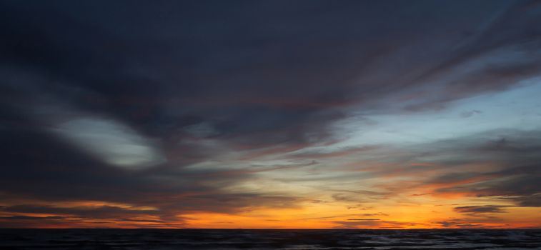 Colorful sunset over the sea, nature background