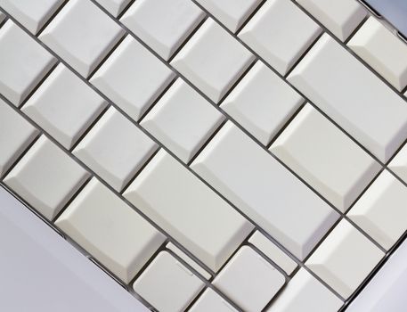 Close up white plain keyboard, background style 