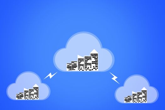 Cloud computing technology concept, business connectivity background
