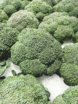 Closed up pile of Broccoli in the convenient store.