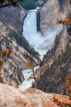 Amazing waterfalls in Yellowstone National Park, Wyoming.