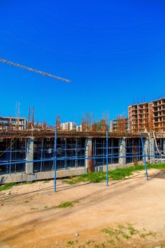 Indore, India - October 2018 : clear view of a new constructing buildings in Indore