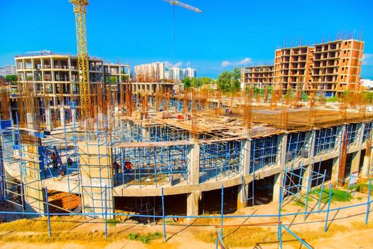 bhopal, Madhya Pradesh India - October 2019 : clear view of a new constructing buildings in bhopal