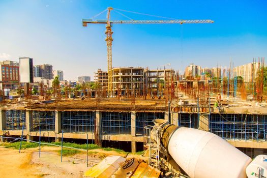 bhopal, Madhya Pradesh India - October 2019 : clear view of a new constructing buildings in bhopal