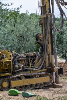 auger for water wells in a domestic construction site