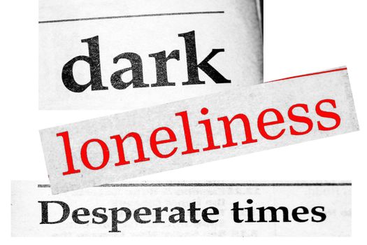 Distressed newspaper headline dark loneliness desperate times uk