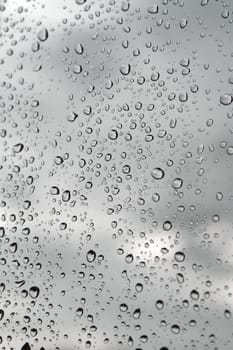 Drops of rain on the window (glass). Shallow DOF.