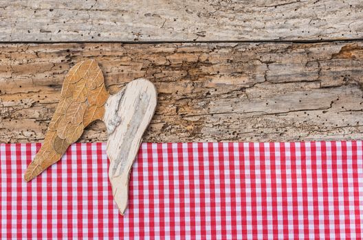 Christmas wooden background with angel wings