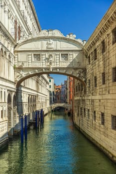 Canal with the Bridge of Sighs in Venice