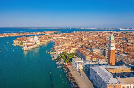 Venice city and the Grand Canal, Italy, view from above