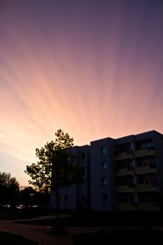 Rare and really beautiful cloud formation at sunset in the evening