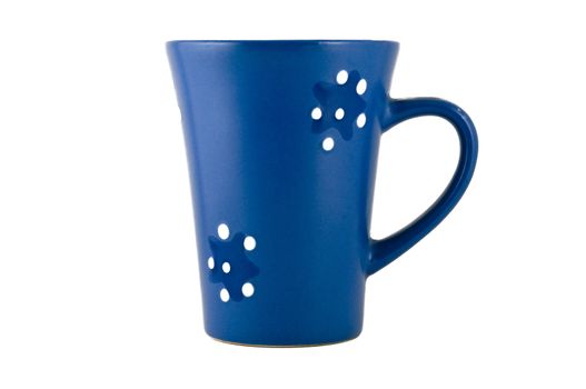 blue cup isolated on a white background