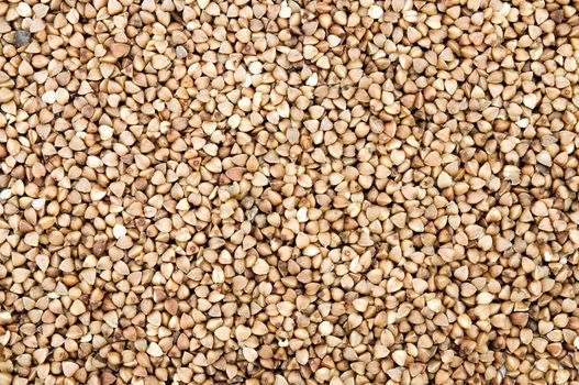 cleaned buckwheat stacked as background