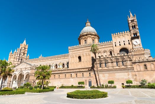 The beautiful cathedral of Palermo, Sicily, on a sunny day