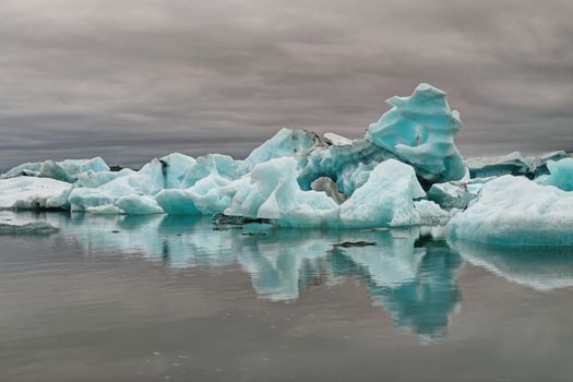 Blue iceberg at the Jokulsarlon glaciar lagoon in Iceland