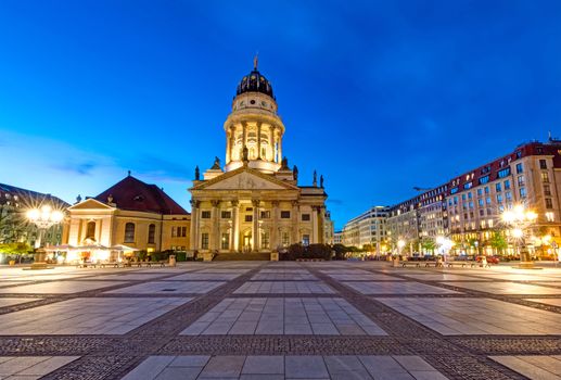 The French Dom at the Gendarmenmarkt in Berlin at night