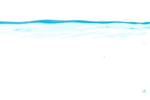 Bluewater surface on a white background with small round water teases with spaces for text.