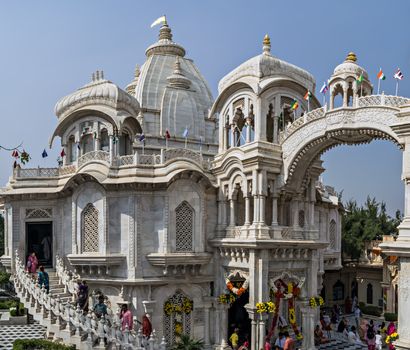 Vrindavan, Uttar Pradesh, India - November 4th, 2016 : ISKCON Temple, is one of the most sought-after places by the devotees of Lo