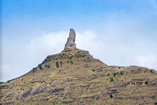 Unique Thumbs Up shaped mountain peak also known as `Hadbichi Shendi` in local language marathi.