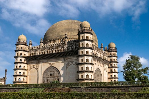 Gol Gumbaz is a tomb of Adil Shah in Bijapur, Karnataka. Its circular dome is said to be the second largest in the world after St.Peter`s Basilica in Rome. The dome stands without any pillar support.
