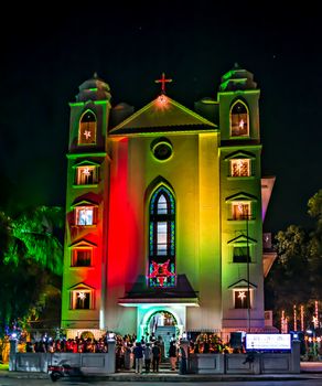 Pune, Maharashtra, India - December 24, 2016 : Prayer at Saint Mary’s Malankara Catholic Cathedral Church