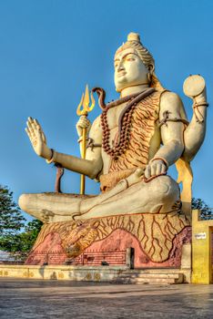 82 feet tall statue of Lord Shiva situated in , Dwarka, Gujrat, India. The religious place also has a temple known as Nageshwar temple.