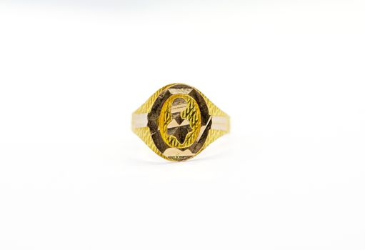 male gold ring on with background