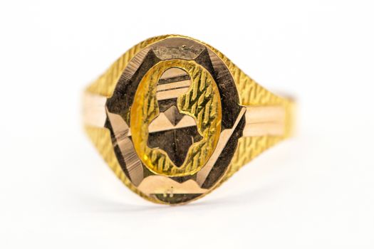 gold ring design for male with white background