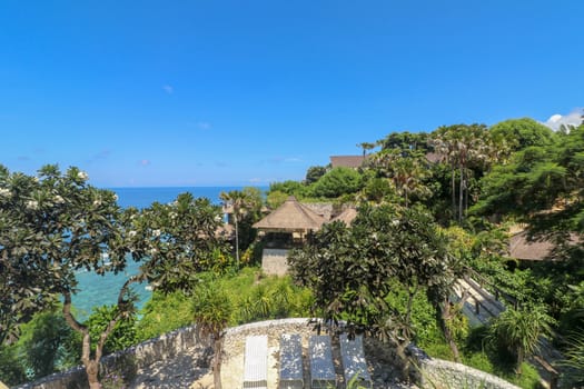 Noble hotel on Cliff edge. Stunning coastline near Nunggalan Beach, Uluwatu.