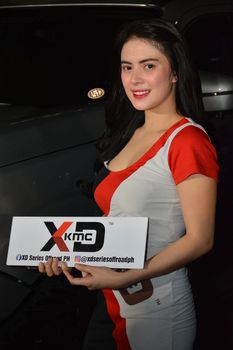 PASAY, PH - DEC. 7: XD Series Offroad female model at Bumper to Bumper 15 on December 7, 2019 in Mall of Asia Concert Grounds, Pasay, Philippines. Bumper to Bumper is a annual aftermarket car show event in the Philippines.