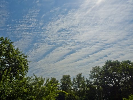 Beautiful strip in the sky, rare cloud formation.