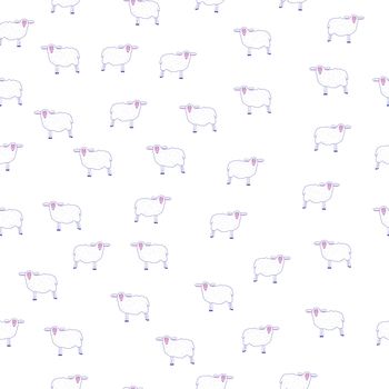 Seamless pattern of lamb. Background of rams. Illustration for textiles and wallpaper.