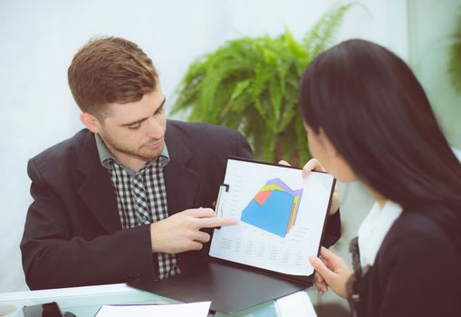 young business people making meeting and talking for analyzing marketing working at office on desk.