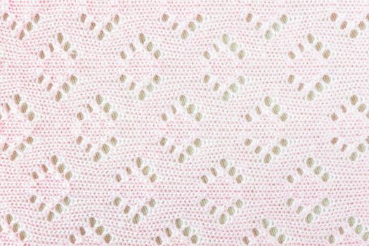 Pink crochet weft texture background. Vintage pattern style for love or sweet design.